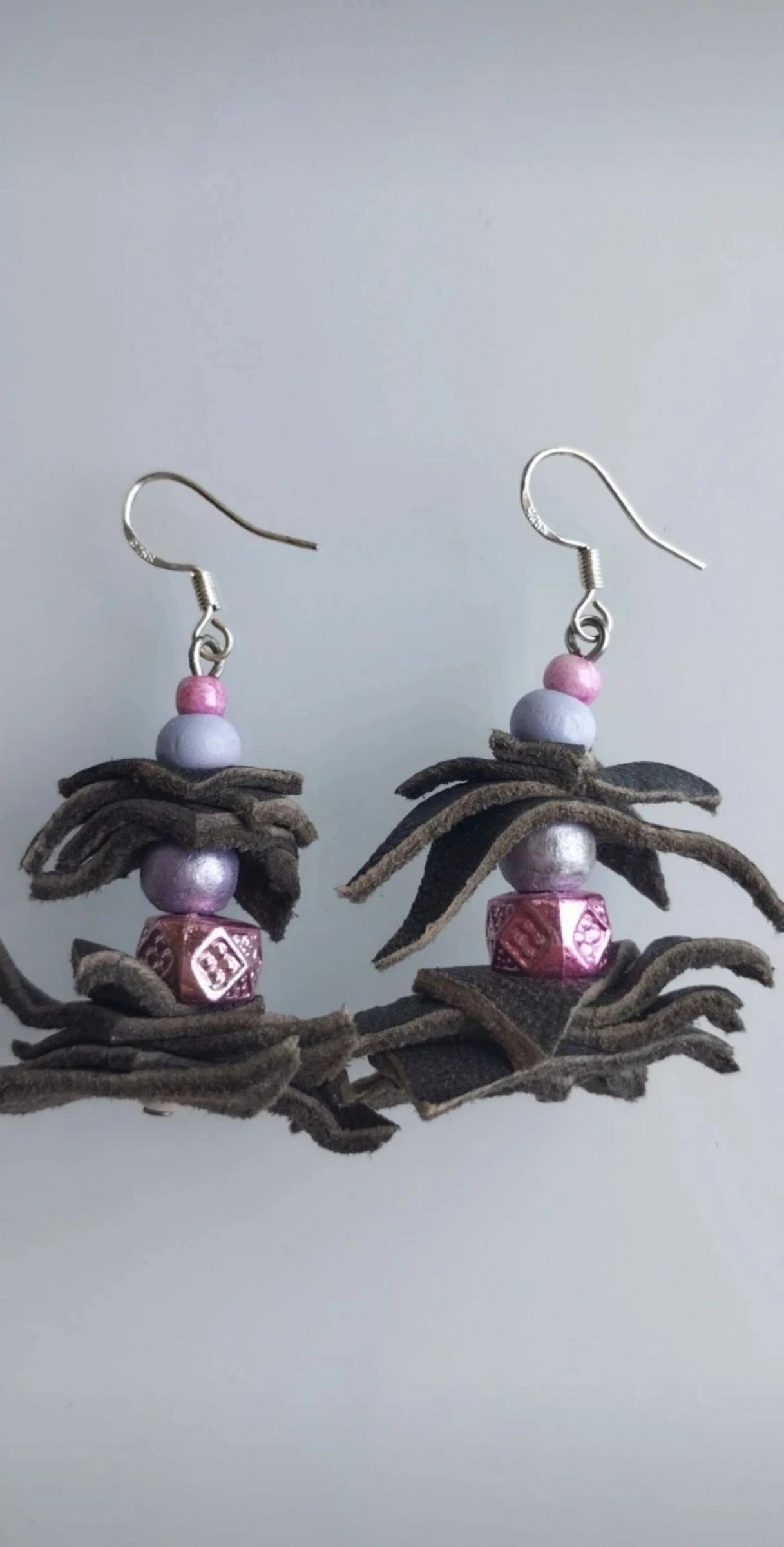 💖🐂Preciosos Pendientes Artesanales de Cuero, Madera y Acero🐂💖